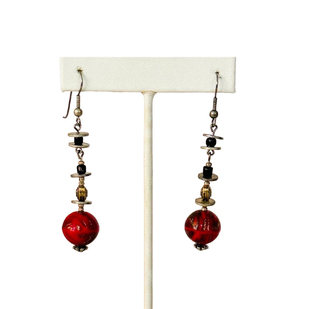 90s‎ beaded drop earrings